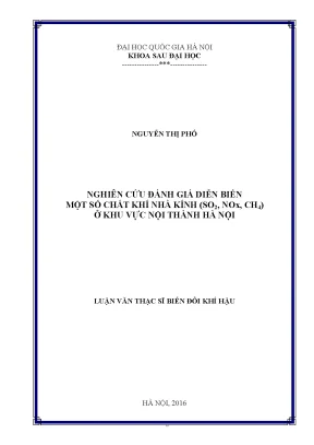 Đánh Giá Diễn Biến Khí Nhà Kính SO2, NOx, CH4 Tại Nội