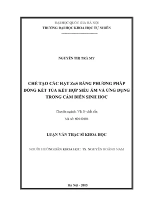 Chế Tạo Hạt ZnS Bằng Phương Pháp Đồng Kết Tủa Kết Hợp