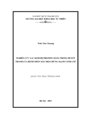 Nghiên cứu hệ protein màng trong huyết thanh bệnh nhân