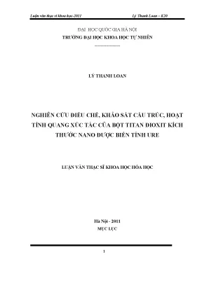 Nghiên cứu cấu trúc và hoạt tính quang xúc tác của titan