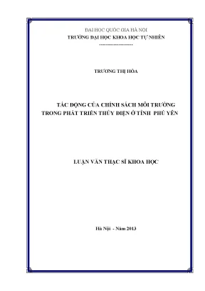 Tác động của chính sách môi trường đến phát triển thủy