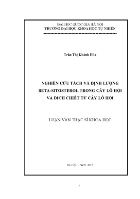 Nghiên cứu tách và định lượng beta-sitosterol trong cây