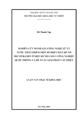 Nghiên cứu công nghệ xử lý nước thải nhiễm hợp chất
