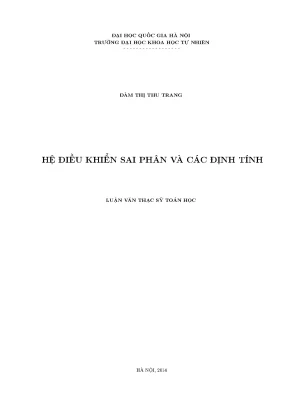 Nghiên cứu hệ điều khiển sai phân và các định tính trong