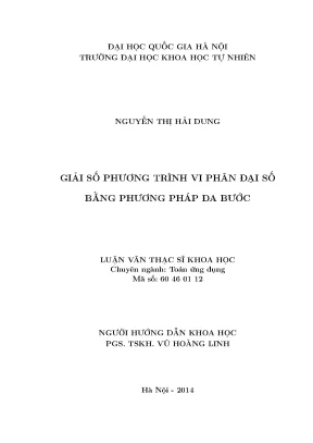 Giải Phương Trình Vi Phân Đại Số Bằng Phương Pháp Đa Bước
