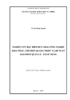 Nghiên cứu bùn thải công nghiệp khai thác quặng thiếc và