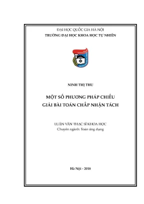 Phương Pháp Giải Bài Toán Chấp Nhận Tách Trong Luận Văn