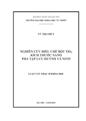 Nghiên cứu điều chế bột TiO2 nano pha tạp lưu huỳnh và nitơ