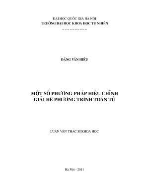 Phương Pháp Hiệu Chỉnh Giải Hệ Phương Trình Toán Tử