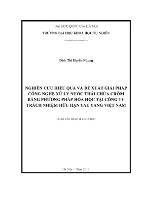 Nghiên cứu và giải pháp công nghệ xử lý nước thải chứa