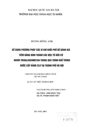 Độc tố Trihalogenmetan (THMs) trong nước cấp tại Hà Nội
