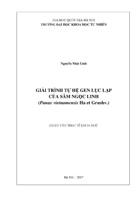 Giải trình tự gen lục lạp của sâm Ngọc Linh (Panax