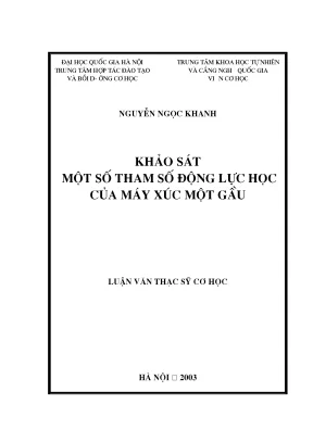Khảo sát động lực học máy xúc một gầu
