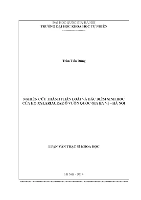 Nghiên cứu Đặc Điểm Sinh Học và Thành Phần Loài Họ