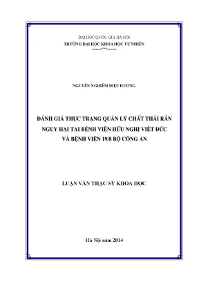 Đánh Giá Quản Lý Chất Thải Rắn Nguy Hại Tại Bệnh Viện