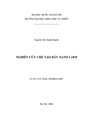 Nghiên Cứu Chế Tạo Dây Nano CoPtP Trong Vật Lý