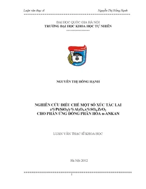 Nghiên cứu điều chế xúc tác lai ZPT/SiO2/Al2O3/ZrO2 cho 