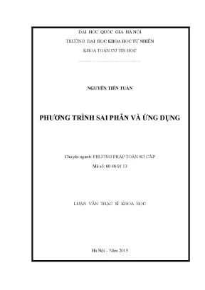 Nghiên cứu phương trình sai phân và ứng dụng trong toán học