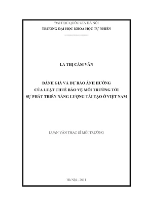 Đánh Giá Tác Động Của Luật Thuế Bảo Vệ Môi Trường Đến