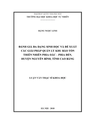 Đánh Giá Đa Dạng Sinh Học và Giải Pháp Quản Lý Khu Bảo