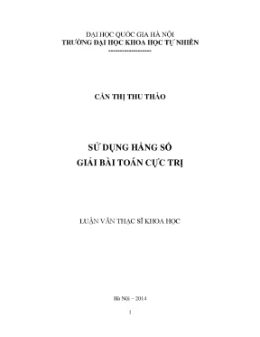 Luận văn: Phương pháp dùng hằng số giải bài toán cực trị