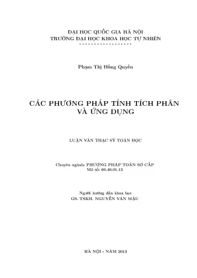 Các Phương Pháp Tính Tích Phân và Ứng Dụng Trong Toán Học