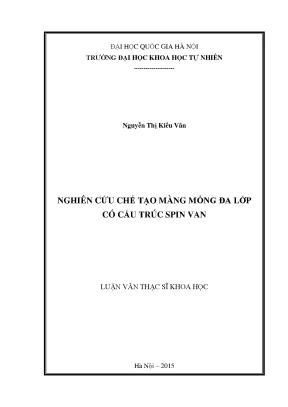 Nghiên cứu chế tạo màng mỏng spin van hiệu suất cao