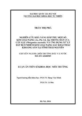 Nghiên cứu khả năng hấp thụ kim loại nặng của cây sậy