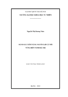 Đánh Giá Tiềm Năng Nguồn Lợi Cá Nổi Vịnh Bắc Bộ