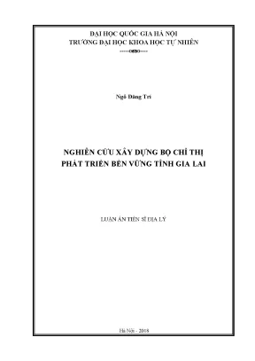 Nghiên cứu bộ chỉ thị phát triển bền vững tỉnh Gia Lai