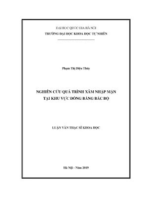 Nghiên Cứu Xâm Nhập Mặn Tại Đồng Bằng Bắc Bộ