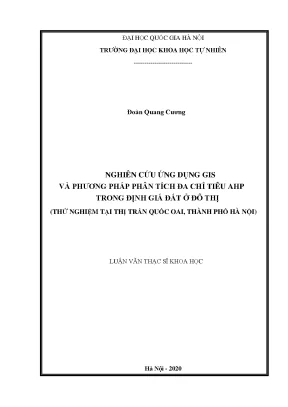 Nghiên cứu ứng dụng GIS và AHP trong định giá đất đô thị
