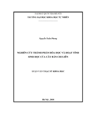 Nghiên cứu hóa học và hoạt tính sinh học của cây bán chi