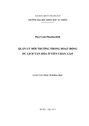 Quản Lý Môi Trường Trong Du Lịch Văn Hóa Ở Viên Chăn, Lào