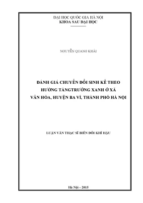 Đánh Giá Chuyển Đổi Sinh Kế Tăng Trưởng Xanh Tại Xã Vân
