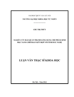 Nghiên cứu bảo quản thanh long bằng nano chitosan và