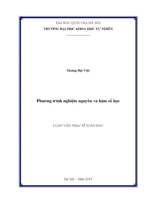 Nghiên cứu phương trình nghiệm nguyên và hàm số học 