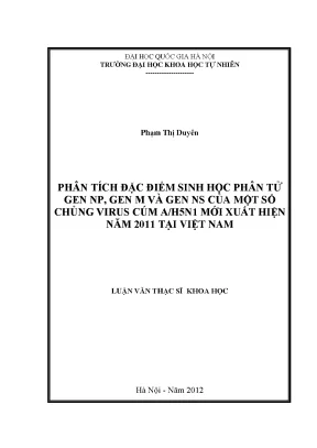Luận văn: Gen NP, M, NS của virus cúm A/H5N1 năm 2011