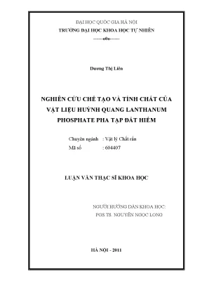 Nghiên cứu vật liệu huỳnh quang lanthanum phosphate pha