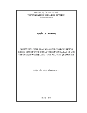 Nghiên Cứu Cảnh Quan Nhân Sinh Tại Khu Vực Hạ Long - Cẩm