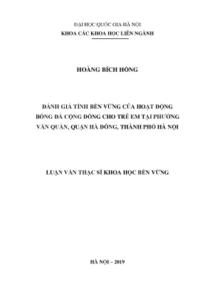 Đánh Giá Tính Bền Vững Hoạt Động Bóng Đá Cộng Đồng Cho 