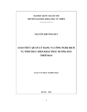 Giao thức quản lý mạng và công nghệ dịch vụ web trong
