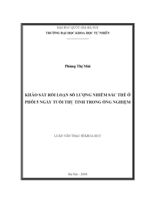 Khảo Sát Rối Loạn Nhiễm Sắc Thể Ở Phôi 5 Ngày Tuổi Trong
