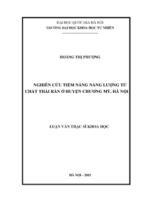 Nghiên cứu tiềm năng năng lượng từ chất thải rắn tại