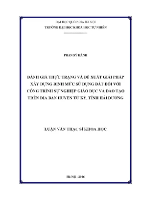 Đánh Giá và Giải Pháp Xây Dựng Định Mức Sử Dụng Đất cho