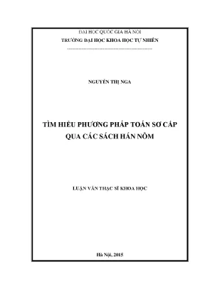 Phương Pháp Toán Sơ Cấp Qua Sách Hán Nôm: Nghiên Cứu và