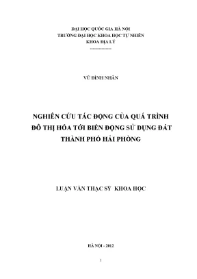 Tác động của đô thị hóa đến biến động sử dụng đất tại