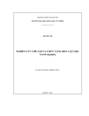 Nghiên cứu chế tạo và chức năng hóa vật liệu nano Zn2SnO4