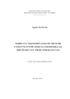 Nghiên cứu thành phần loài côn trùng cánh cứng tại tỉnh