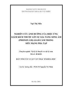 Nghiên cứu hiệu ứng giảm kích thước lên sóng âm phonon